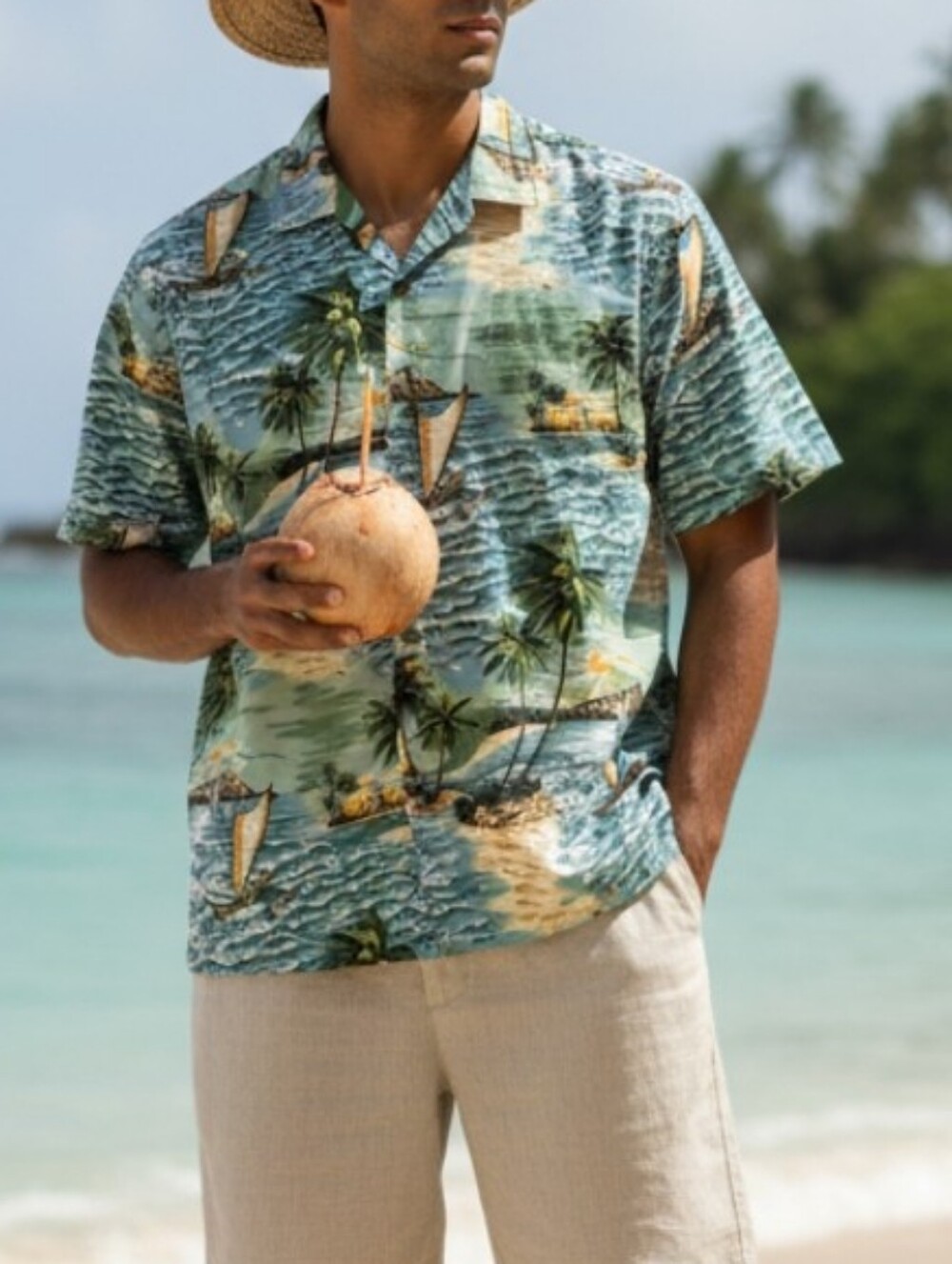 Aloha Republic Hawaiian Shirt Mens Size XL Blue